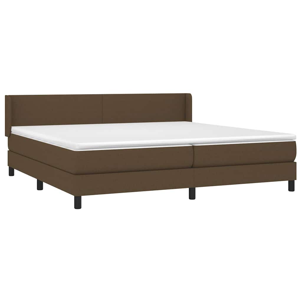 Giroletto a Molle con Materasso Marrone Scuro 200x200cm Tessuto