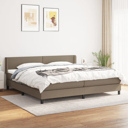 Giroletto a Molle con Materasso Tortora 200x200 cm in Tessuto | homemem39