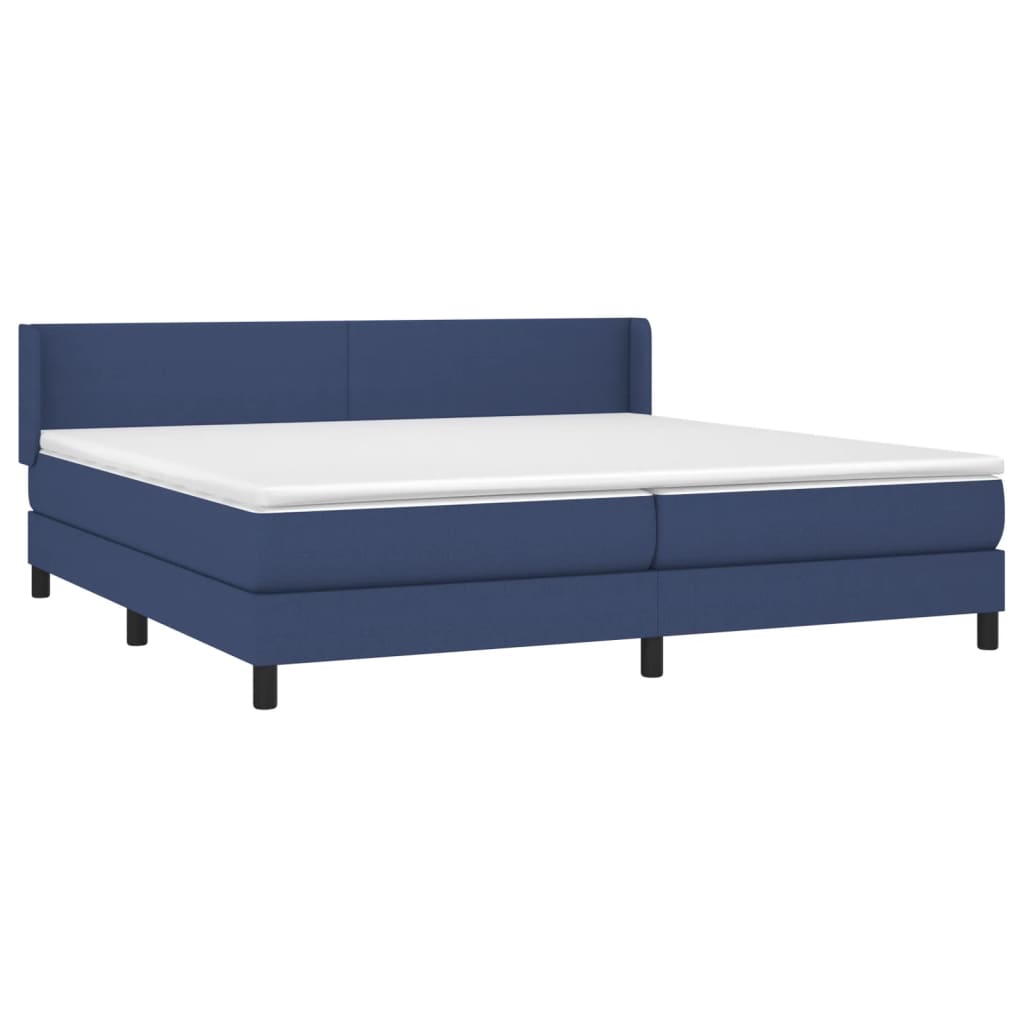 Giroletto a Molle con Materasso Blu 200x200 cm in Tessuto | homemem39