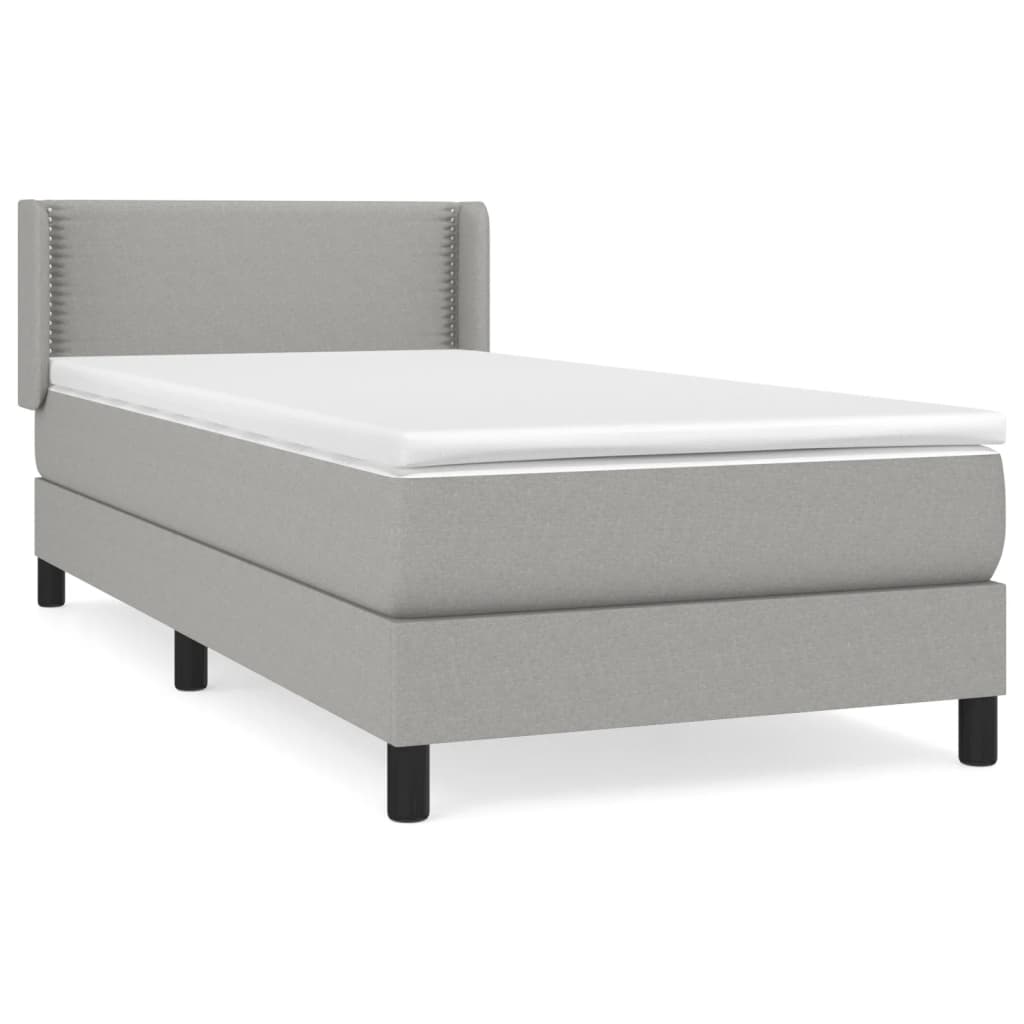 Giroletto a Molle con Materasso Grigio Chiaro 80x200 cm Tessuto | homemem39