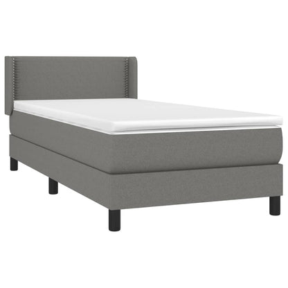 Giroletto a Molle con Materasso Grigio Scuro 80x200 cm Tessuto | homemem39