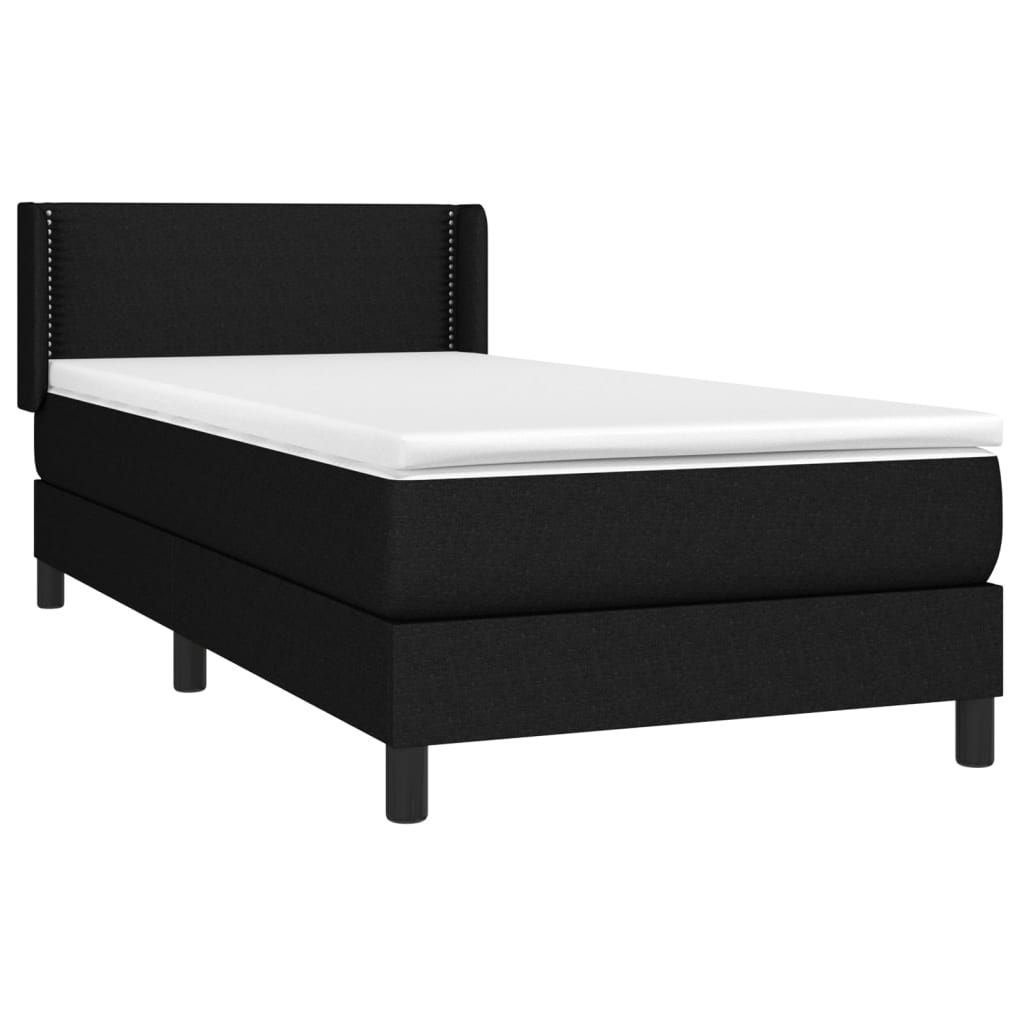 Giroletto a Molle con Materasso Nero 80x200 cm inTessuto | homemem39