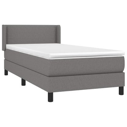 Giroletto a Molle con Materasso Grigio Scuro 90x190 cm Tessuto
