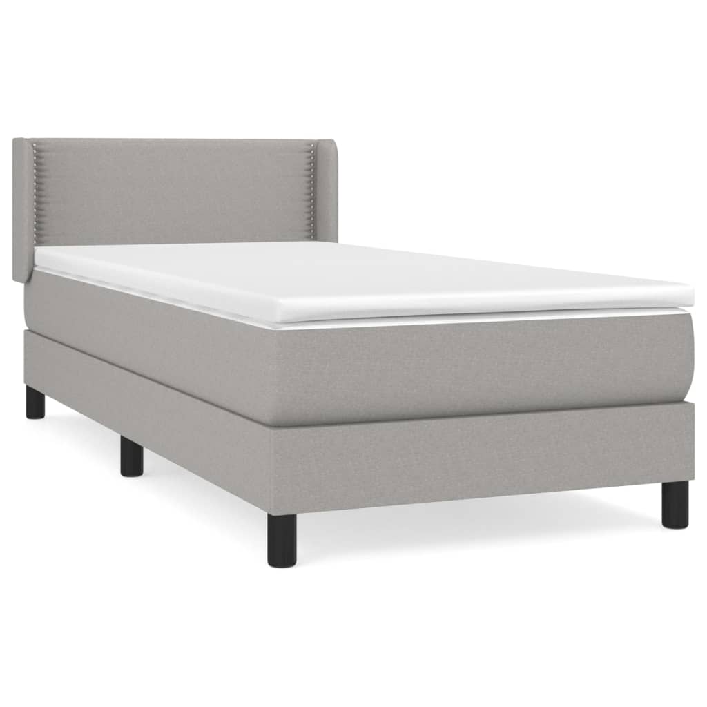 Giroletto a Molle con Materasso Grigio Chiaro 90x200 cm Tessuto | homemem39