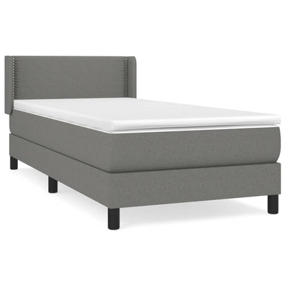 Giroletto a Molle con Materasso Grigio Scuro 90x200 cm Tessuto | homemem39
