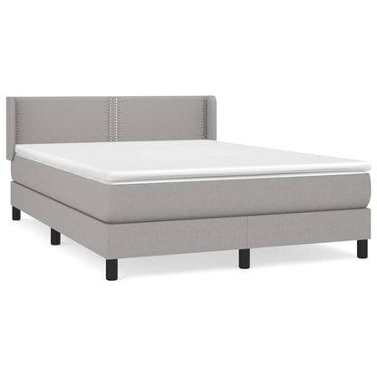 Giroletto a Molle con Materasso Grigio Chiaro 140x190cm Tessuto | homemem39