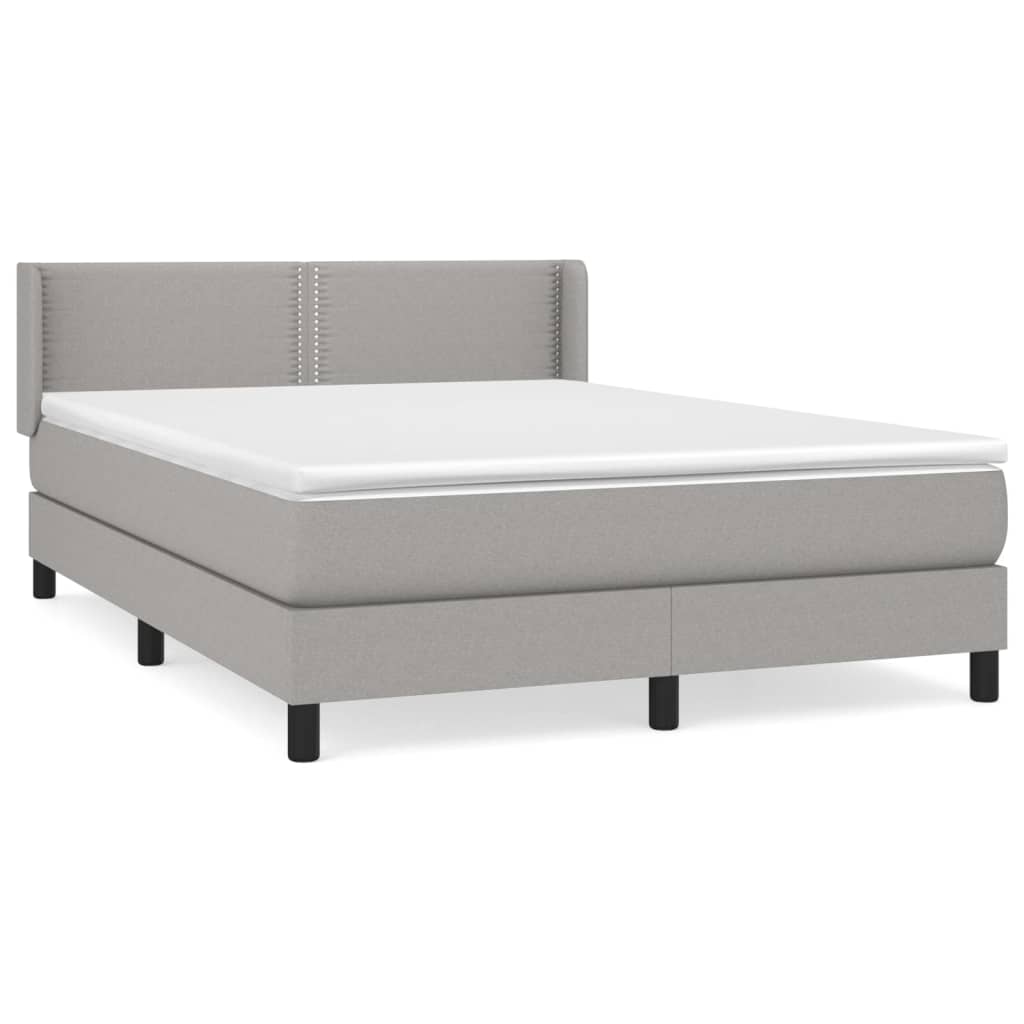 Giroletto a Molle con Materasso Grigio Chiaro 140x200cm Tessuto | homemem39