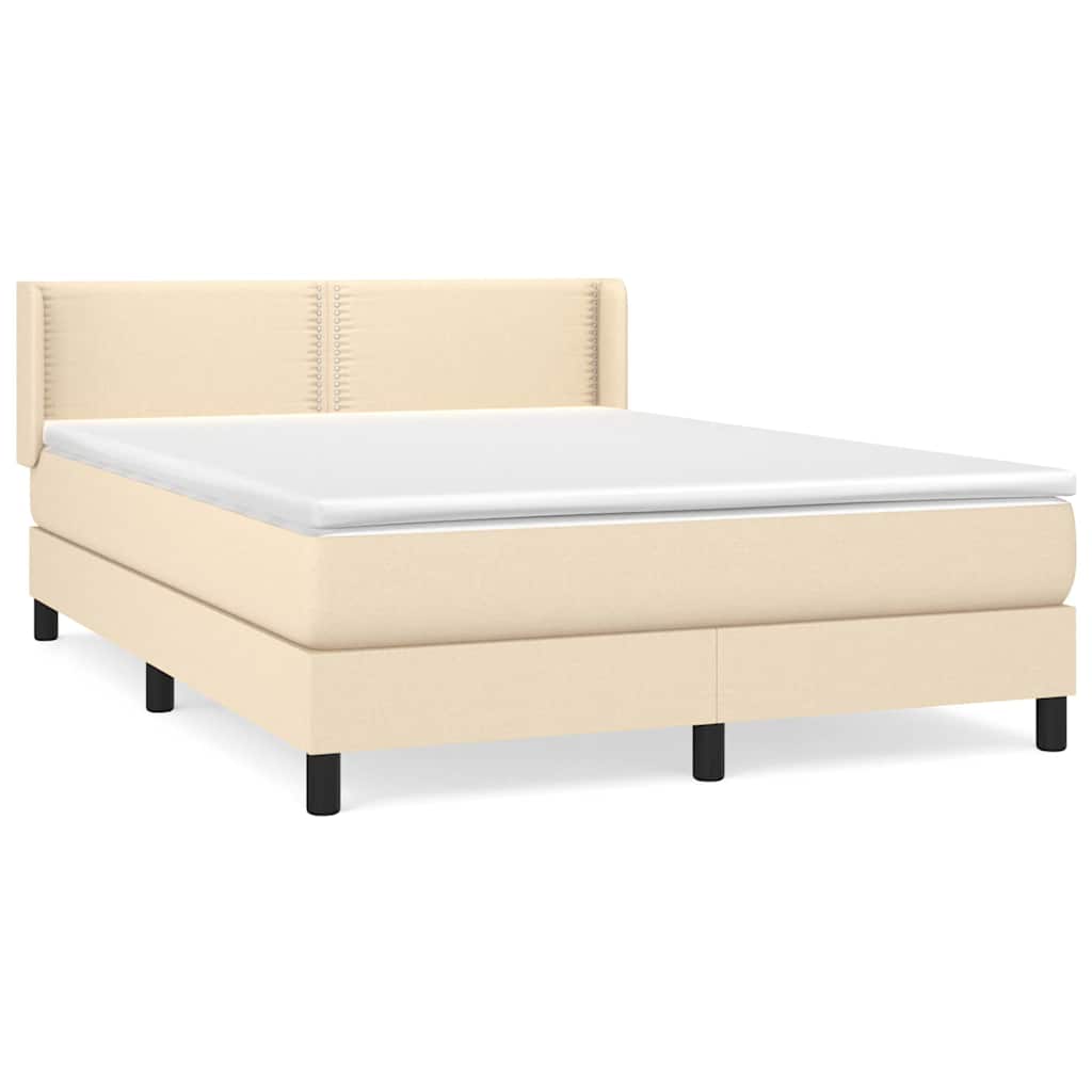 Giroletto a Molle con Materasso Crema 140x200 cm in Tessuto