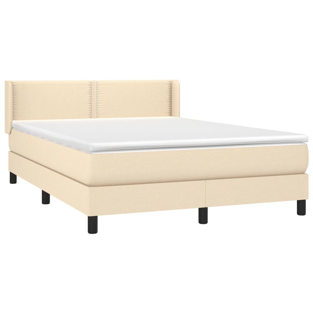 Giroletto a Molle con Materasso Crema 140x200 cm in Tessuto | homemem39