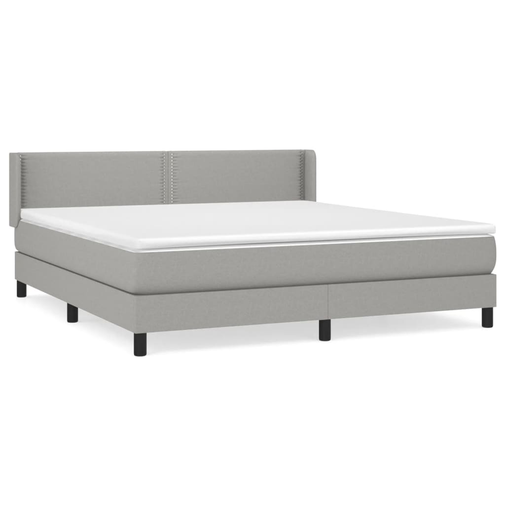 Giroletto a Molle con Materasso Grigio Chiaro180x200 cm Tessuto | homemem39