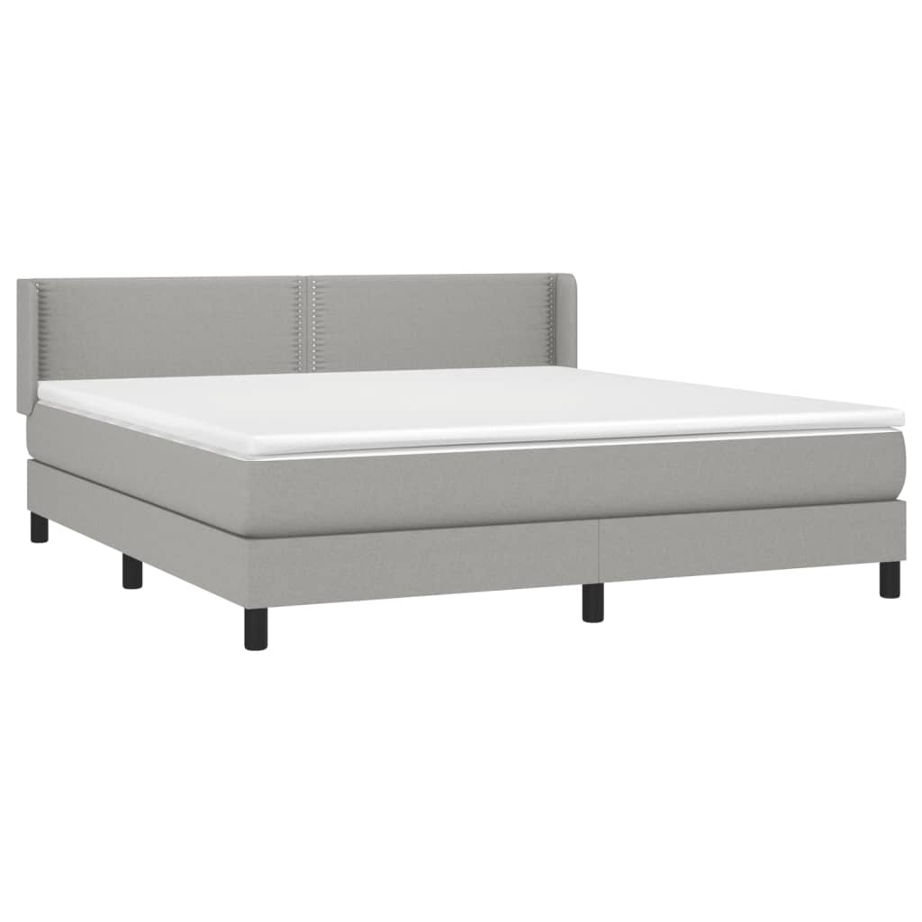 Giroletto a Molle con Materasso Grigio Chiaro180x200 cm Tessuto | homemem39