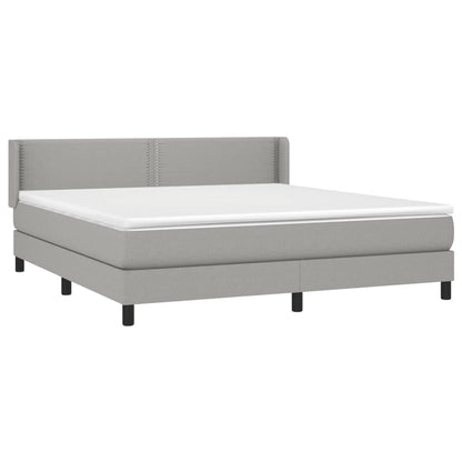 Giroletto a Molle con Materasso Grigio Chiaro180x200 cm Tessuto | homemem39