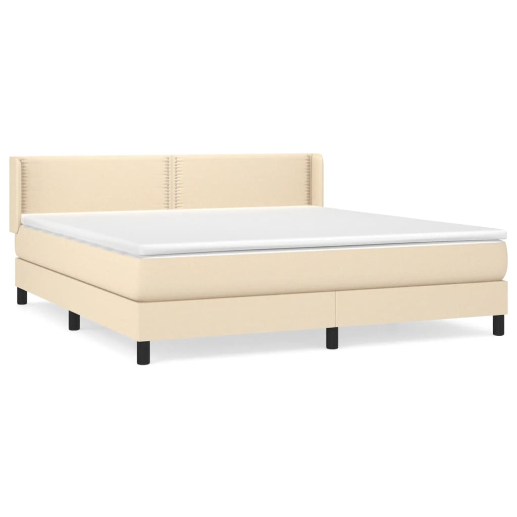 Giroletto a Molle con Materasso Crema 180x200 cm in Tessuto | homemem39
