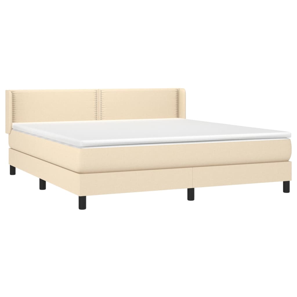 Giroletto a Molle con Materasso Crema 180x200 cm in Tessuto | homemem39