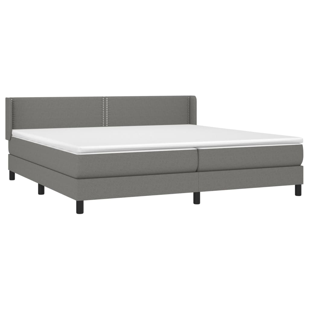 Giroletto a Molle con Materasso Grigio Scuro 200x200 cm Tessuto | homemem39
