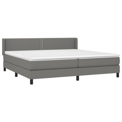 Giroletto a Molle con Materasso Grigio Scuro 200x200 cm Tessuto | homemem39