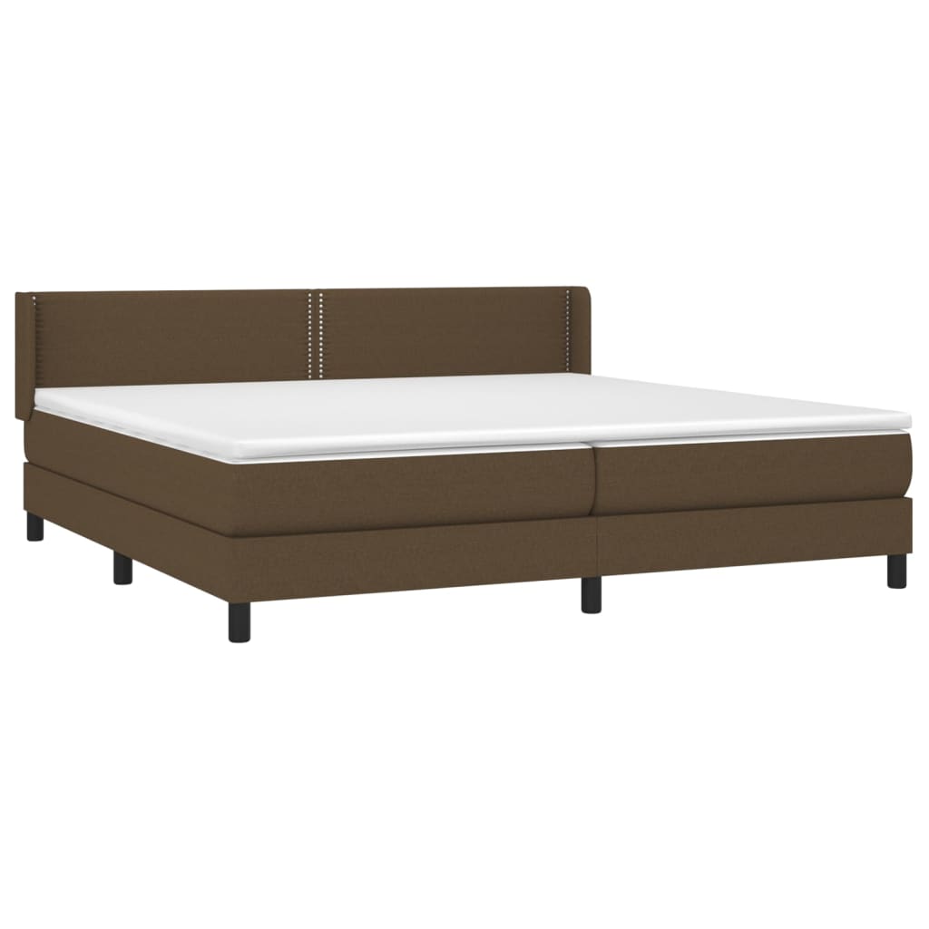 Giroletto a Molle con Materasso Marrone Scuro 200x200cm Tessuto | homemem39