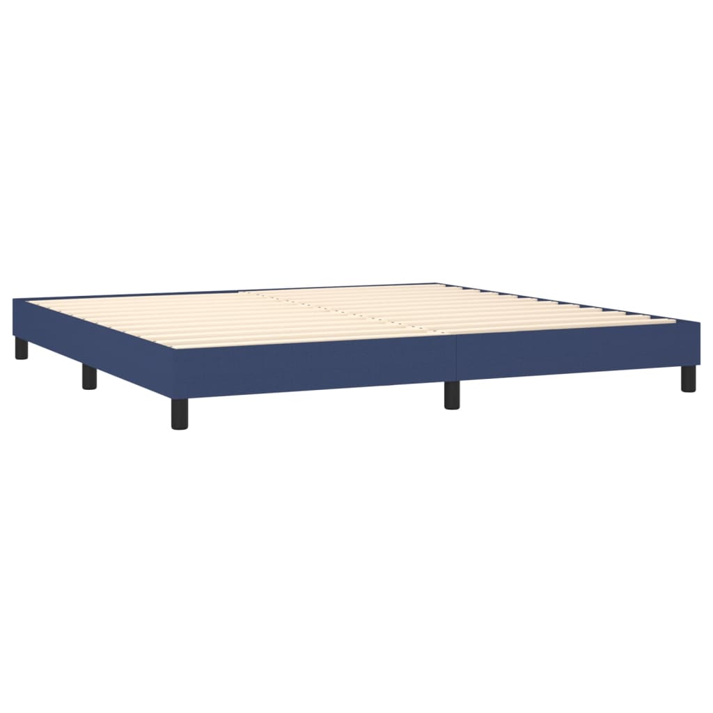Giroletto a Molle con Materasso Blu 200x200 cm in Tessuto | homemem39