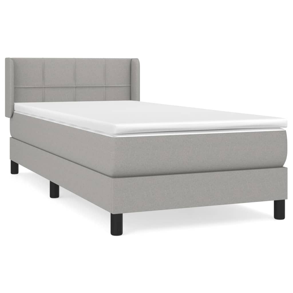 Giroletto a Molle con Materasso Grigio Chiaro 80x200 cm Tessuto | homemem39