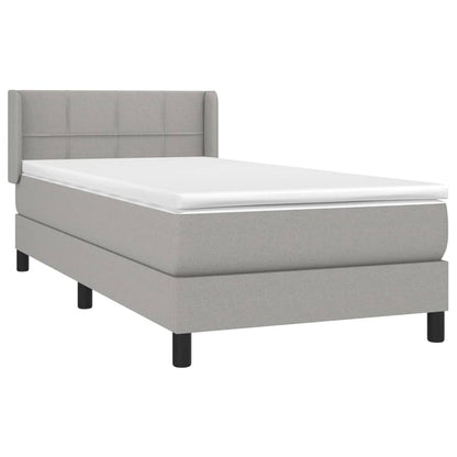 Giroletto a Molle con Materasso Grigio Chiaro 90x190 cm Tessuto | homemem39