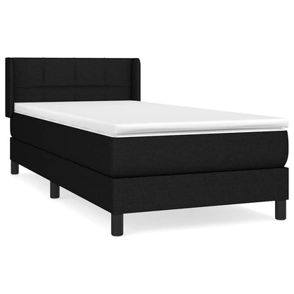 Giroletto a Molle con Materasso Nero 100x200 cm in Tessuto