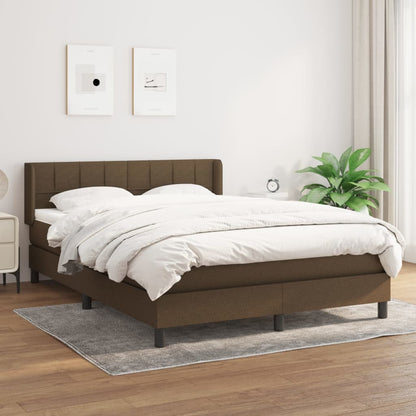 Giroletto a Molle con Materasso Marrone Scuro 140x190cm Tessuto | homemem39