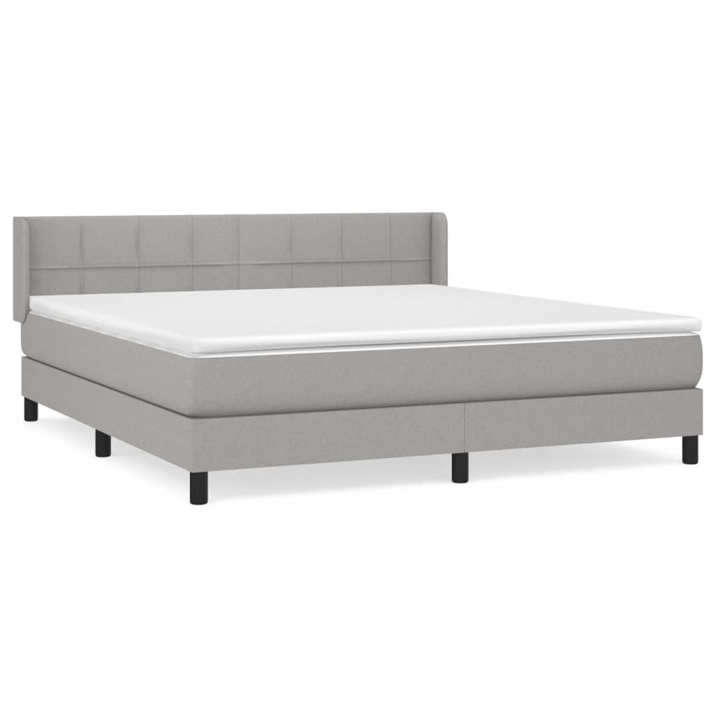 Giroletto a Molle con Materasso Grigio Chiaro160x200 cm Tessuto | homemem39