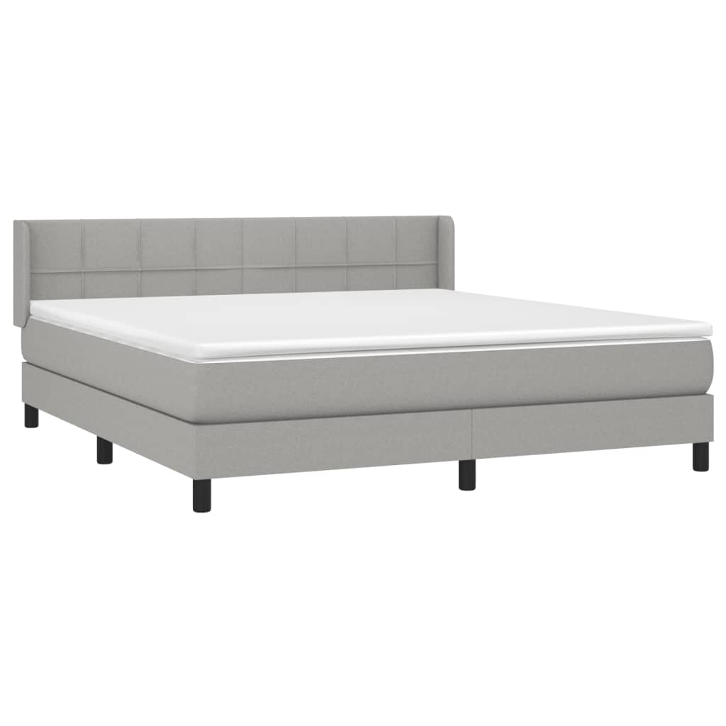 Giroletto a Molle con Materasso Grigio Chiaro160x200 cm Tessuto | homemem39