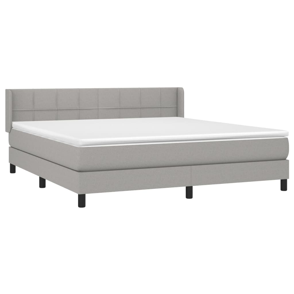 Giroletto a Molle con Materasso Grigio Chiaro180x200 cm Tessuto | homemem39