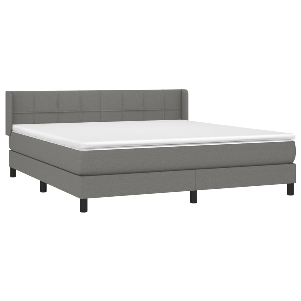 Giroletto a Molle con Materasso Grigio Scuro 180x200 cm Tessuto | homemem39