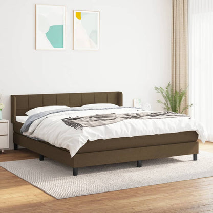Giroletto a Molle con Materasso Marrone Scuro 180x200cm Tessuto | homemem39