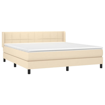 Giroletto a Molle con Materasso Crema 180x200 cm in Tessuto | homemem39