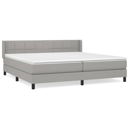 Giroletto a Molle con Materasso Grigio Chiaro 200x200cm Tessuto | homemem39