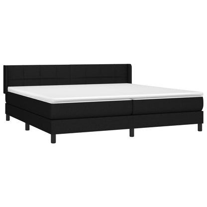 Giroletto a Molle con Materasso Nero 200x200 cm in Tessuto | homemem39