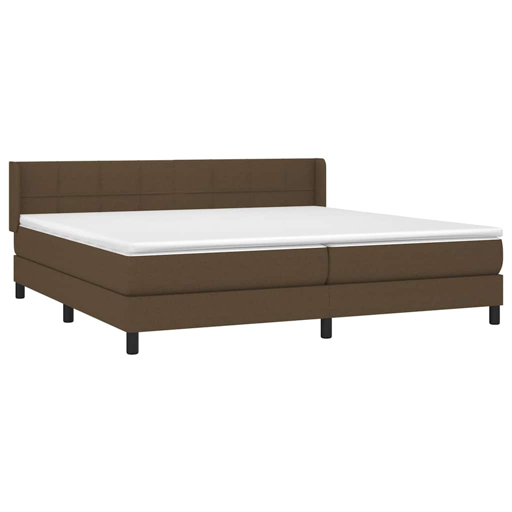 Giroletto a Molle con Materasso Marrone Scuro 200x200cm Tessuto