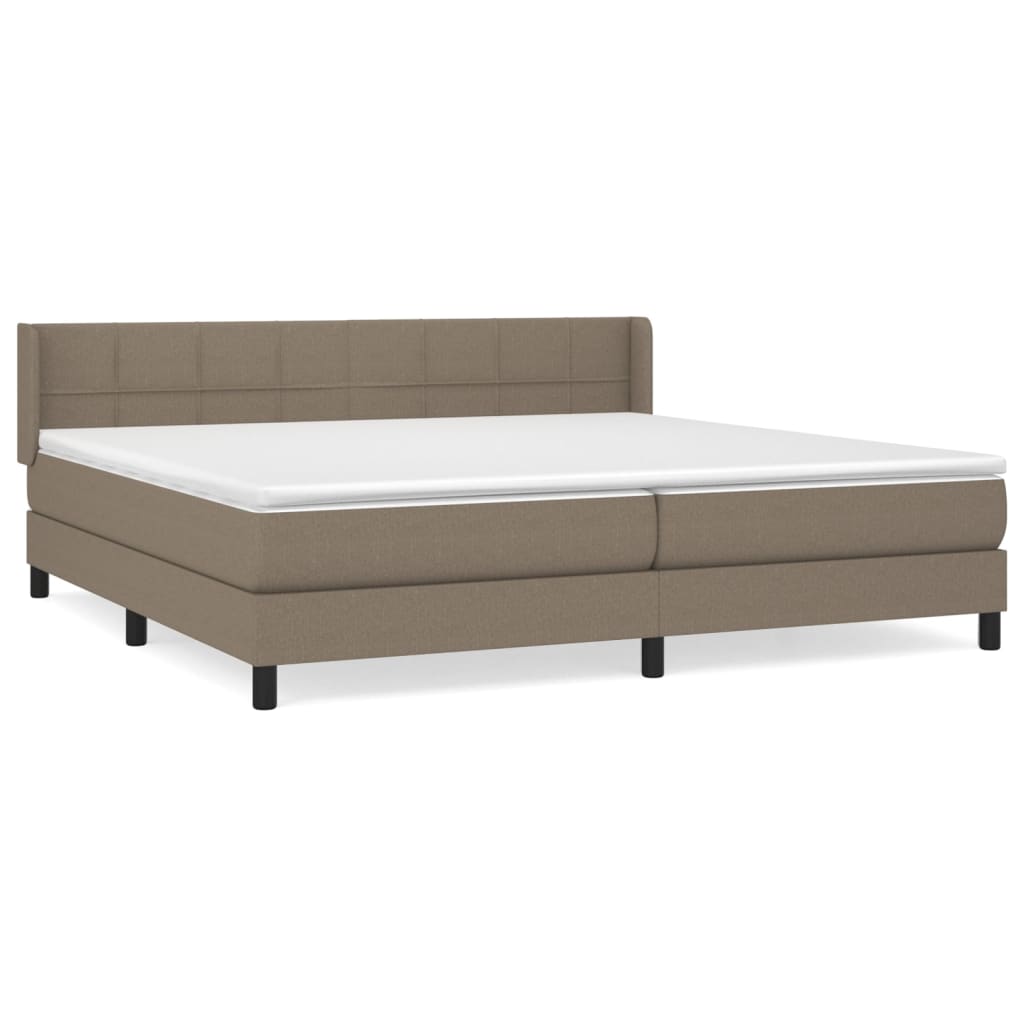 Giroletto a Molle con Materasso Tortora 200x200 cm in Tessuto | homemem39