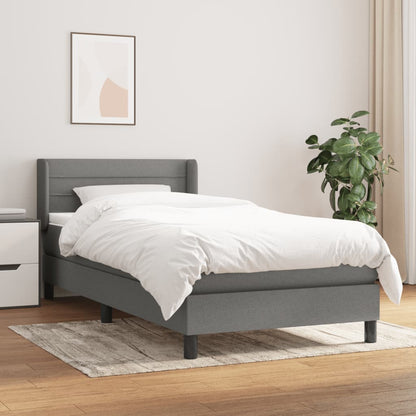 Giroletto a Molle con Materasso Grigio Scuro 100x200 cm Tessuto | homemem39
