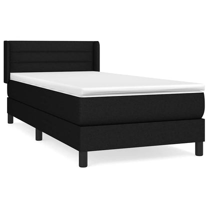 Giroletto a Molle con Materasso Nero 100x200 cm in Tessuto