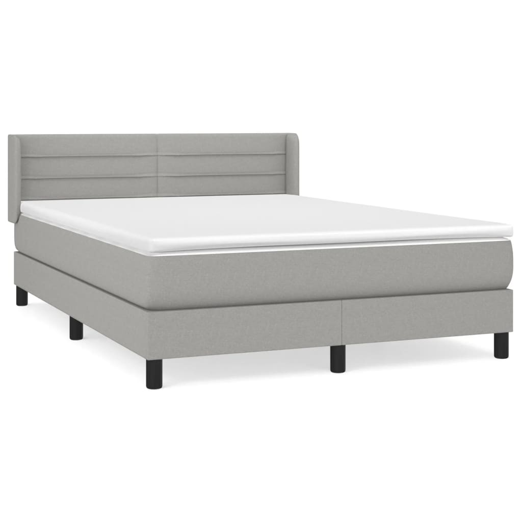 Giroletto a Molle con Materasso Grigio Chiaro 140x190cm Tessuto | homemem39