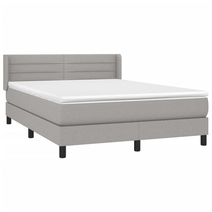 Giroletto a Molle con Materasso Grigio Chiaro 140x190cm Tessuto | homemem39