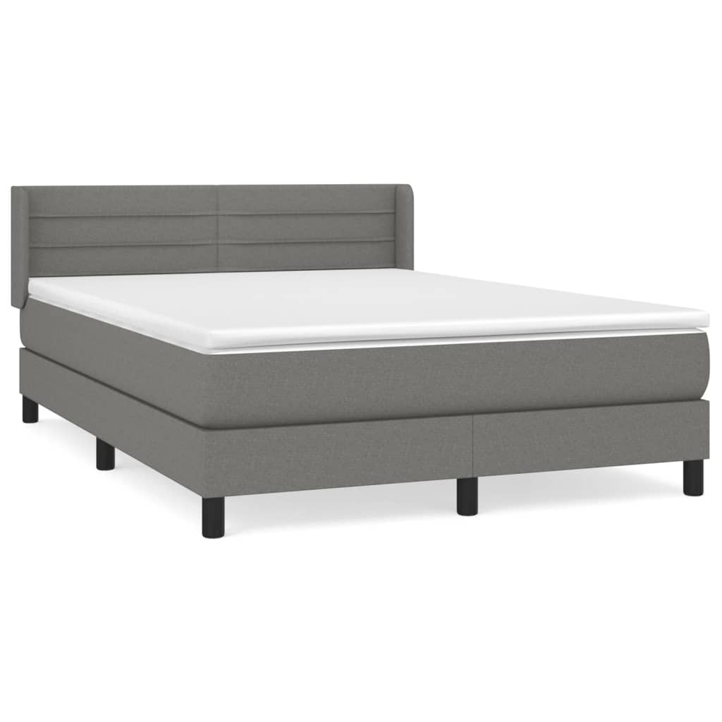 Giroletto a Molle con Materasso Grigio Scuro 140x190 cm Tessuto | homemem39