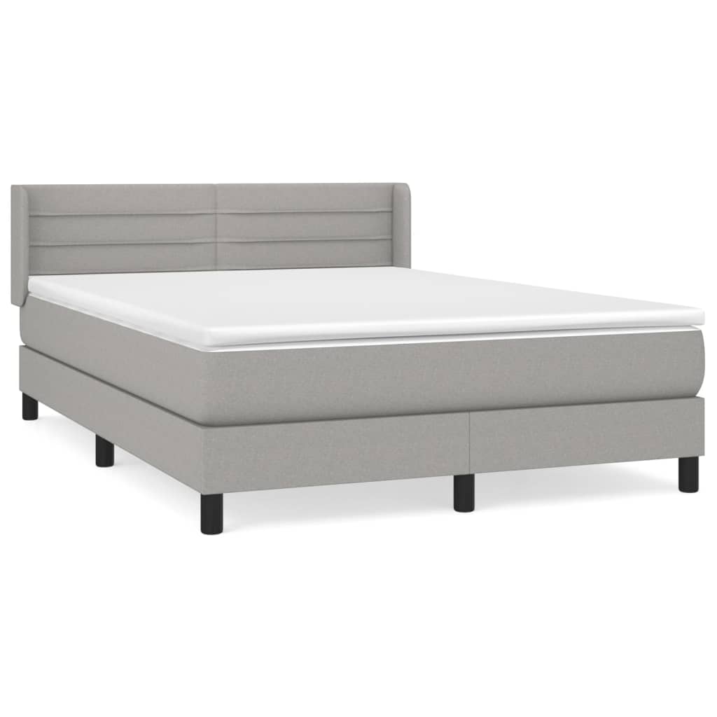 Giroletto a Molle con Materasso Grigio Chiaro 140x200cm Tessuto | homemem39