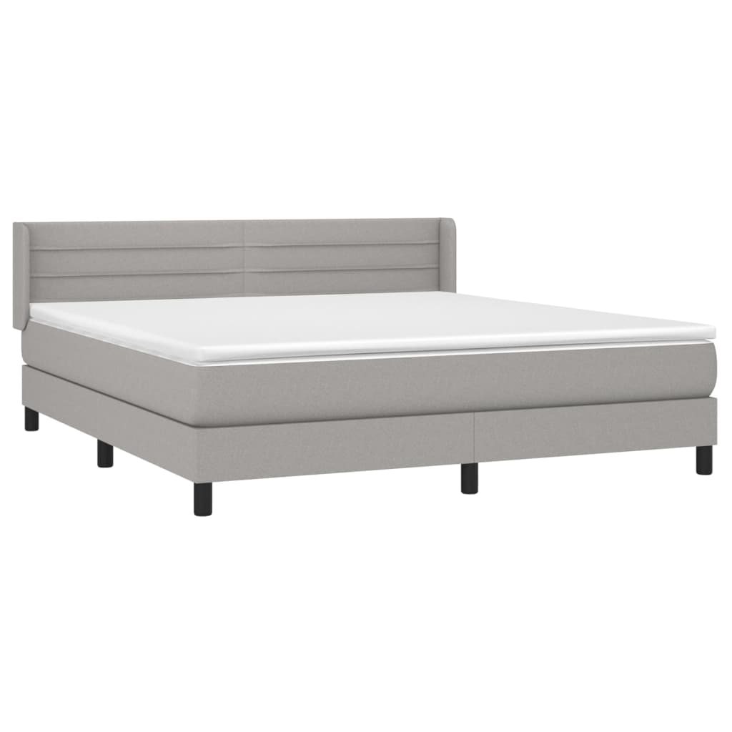 Giroletto a Molle con Materasso Grigio Chiaro160x200 cm Tessuto | homemem39