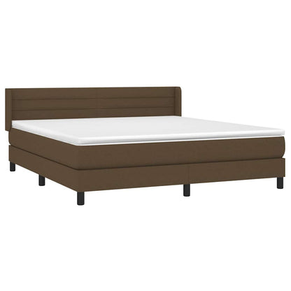Giroletto a Molle con Materasso Marrone Scuro 160x200cm Tessuto