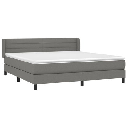 Giroletto a Molle con Materasso Grigio Scuro 180x200 cm Tessuto | homemem39