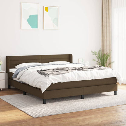 Giroletto a Molle con Materasso Marrone Scuro 180x200cm Tessuto | homemem39