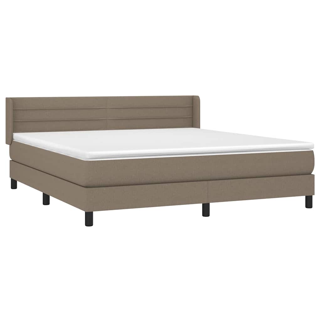 Giroletto a Molle con Materasso Tortora 180x200 cm in Tessuto