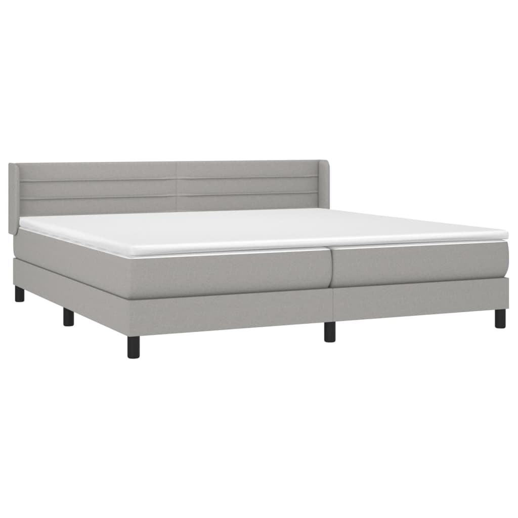 Giroletto a Molle con Materasso Grigio Chiaro 200x200cm Tessuto | homemem39