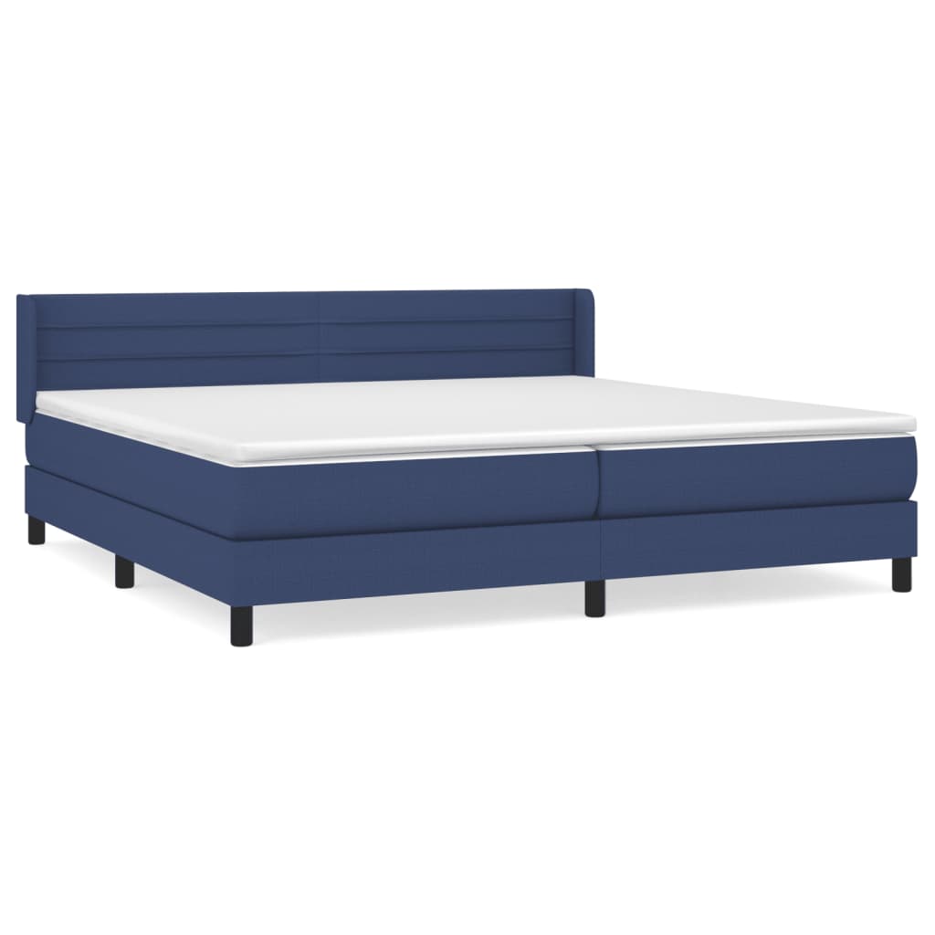 Giroletto a Molle con Materasso Blu 200x200 cm in Tessuto | homemem39