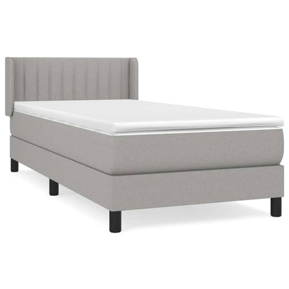 Giroletto a Molle con Materasso Grigio Chiaro 80x200 cm Tessuto | homemem39